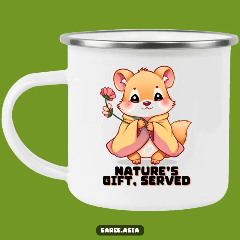 Sweet Funny Flower Offering Animal Camping Mug: Your Trailside Treat
