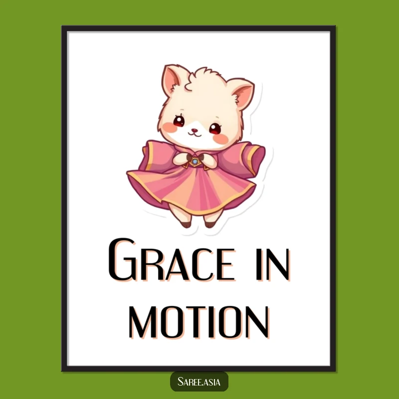 Funny Twirling Animal Digital Art Print: Bring Graceful Joy to Your Space