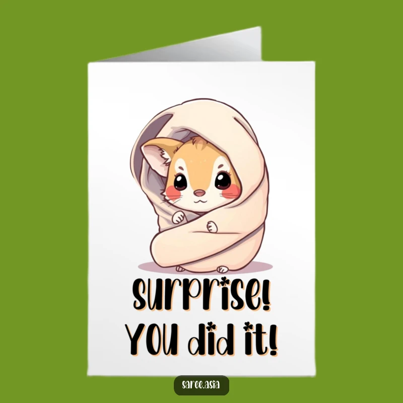 Free Printable Congrats Card: Peek-a-Boo Animal, Funny Downloadable Gift for Any Occasion