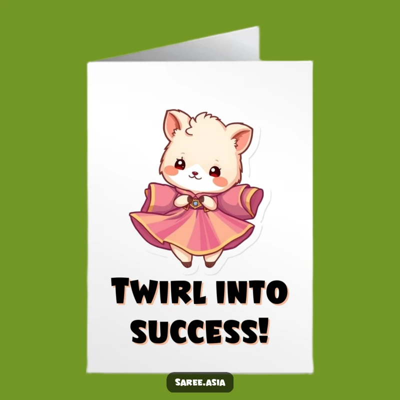 Free Printable Congrats Card: Funny Animal's Graceful Twirl for Your Big Win