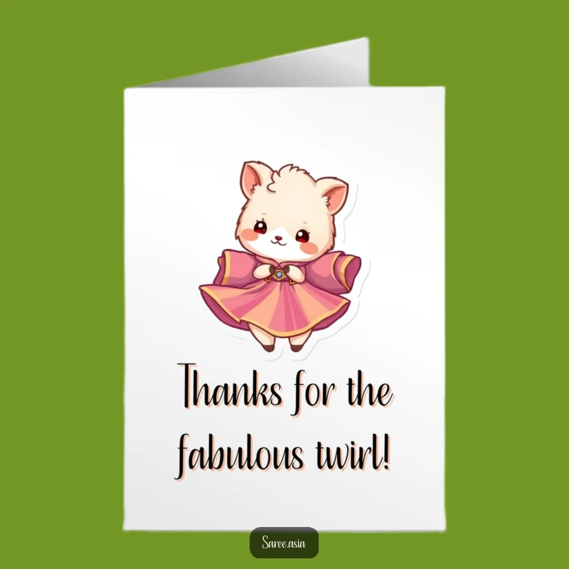 Free Printable Thank You Card: Funny Fluffy Animal Twirls to Show Gratitude