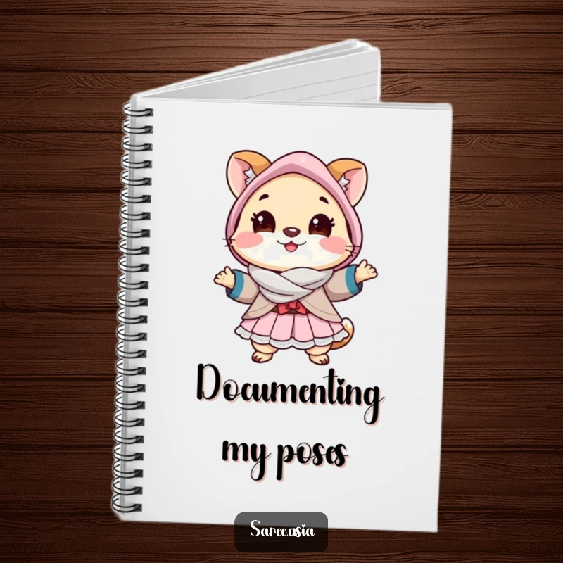 Funny notebook featuring a cheerful small animal in a layered outfit striking a pose, encouraging confident note-taking.